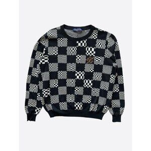Louis Vuitton Black & White Distorted Damier Sweater